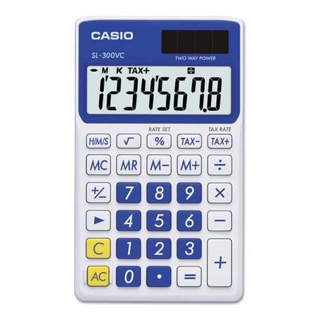 CASIO SL-300SVCBE Handheld Calculator, 8-Digit LCD, Blue SL-300VC-BE
